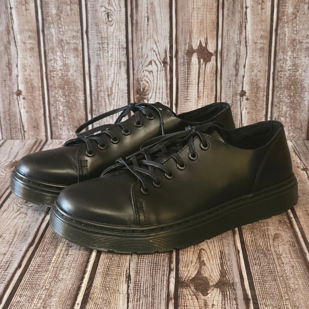 Sz 10 US Mens Dr. Martens Dante Black Leather Low Top Sneakers Shoes Worn 1X!